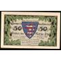 Notgeld Erfurt 1921 50 Pfennig Armoiries de Thuringe et dame agee en costume traditionnel