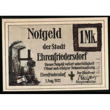 Notgeld Ehrenfriedersdorf 19211 Mark Miners lors d'un enterrement