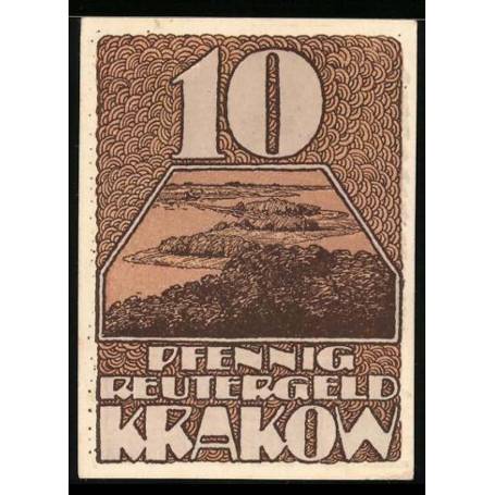 Notgeld Cracovie I. M. 10 Pfennig Vue sur la foret