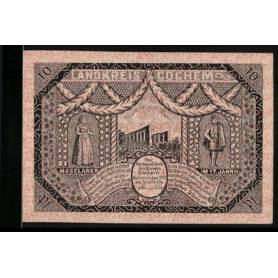 Notgeld Cochem 1921 10 Pfennig Moselaner au XVIIe siecle Ruine Stubben Bremm Ulmen-Eifel