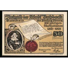 Notgeld Butzbach 1921 50 Pfennig Solmser Schloss (tribunal de grande instance)