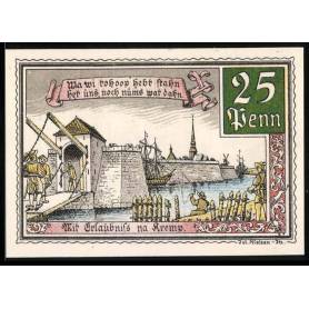 Notgeld Brim 1920 25 Pfennig Les murs de fortification sur l'eau