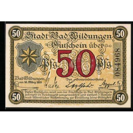 Notgeld Bad Wildungen 1921 50 Pfennig source de guerison