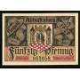 Notgeld Aschaffenburg 1920 50 Porte du chateau de Pfennig avec saint peintre