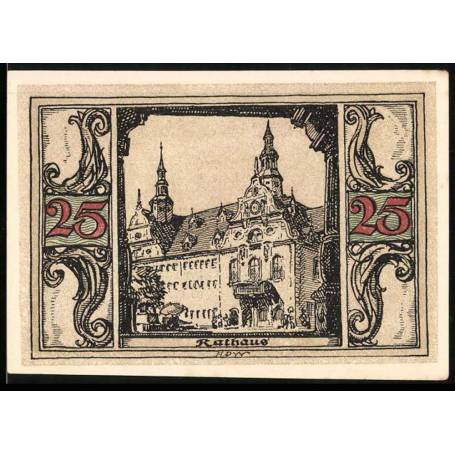 Notgeld Arnstadt 1921 25 Pfennig Vue de la mairie