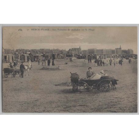 62 - Berck-Plage (Pas-de-Calais) - Voitures de Malades sur la Plage