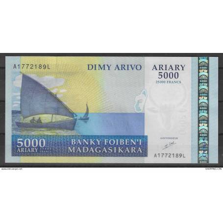 Madagascar - Billet de 5000 Ariary - Neuf - 2003