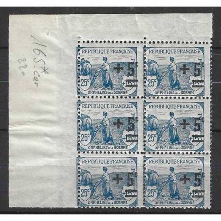 France Variété N° 165 Piquage à cheval - Bloc de 6 **