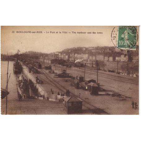 62 - Boulogne sur mer - Le port et la ville - trains