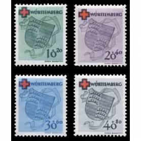 Wurtemberg N° Yvert et Tellier 38/41 Neuf sans charnière