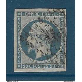 France Yvert No 14Af Oblitere 20 cts Empire non dentele