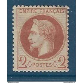 France Yvert No 26A Neuf avec charniere 2 cts Empire laure