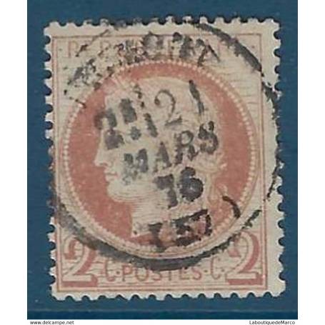 France Yvert No 51 Oblitere 2 cts Ceres dentele