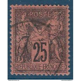 France Yvert No 91 Oblitere 25 cts Sage type II