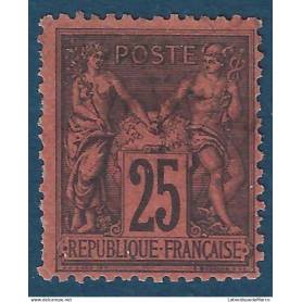 France Yvert No 91 Oblitere 25 cts Sage type II