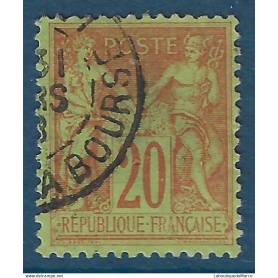 France Yvert No 96a Oblitere 20 cts Sage type II