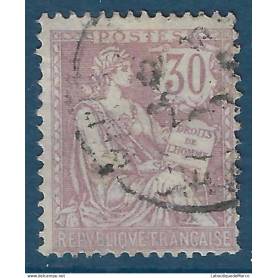 France Yvert No 127 Oblitere 30 cts Mouchon retouche