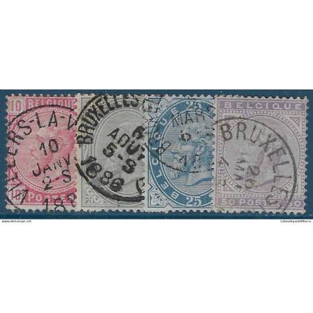 Belgique Yvert No 38/41 Oblitere Serie Leopold II