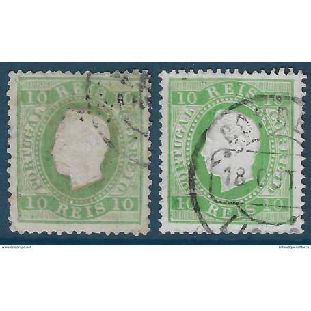 Portugal Yvert No 37A/37B Oblitere Louis 1er dentele