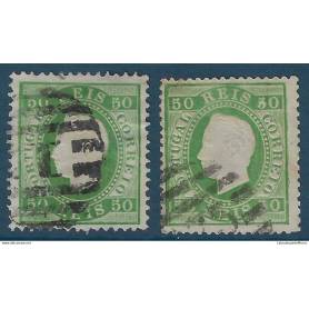 Portugal Yvert No 41A/41B Oblitere Louis 1er dentele