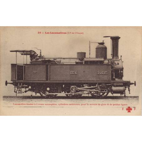 Locomotive-tender de la Cie de l'Ouest à 6 roues accouplées