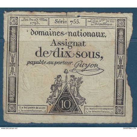 Assignat de 10 sous - Série 755