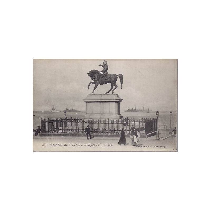 50 - Cherbourg - Statue Napoleon 1er et la rade