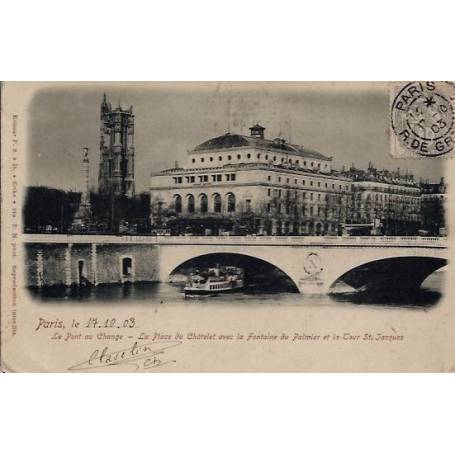 Paris - Le pont au Change - Bateau Mouche - 1903  