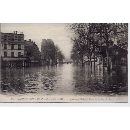 Paris - Inondations 1910 - Boulevard Diderot