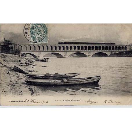 Paris - Train sur le viaduc d'Auteuil - 1904