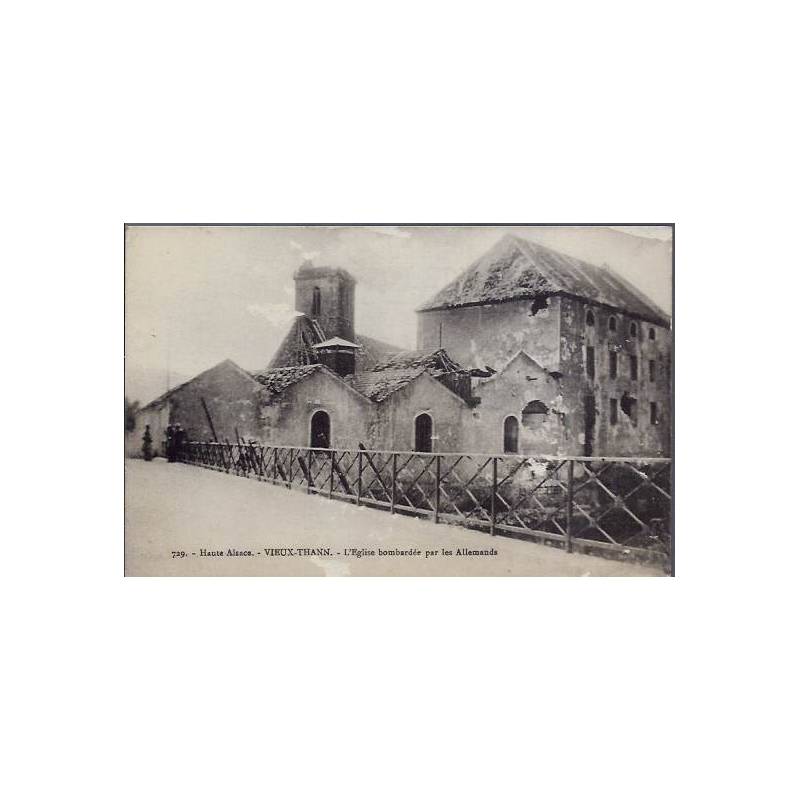 68 - Haute Alsace - Vieux Thann  - L'église bombardée par les Allemands - Non 