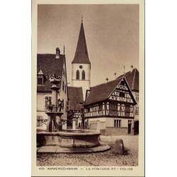 68 - Ammerschwihr - La fontaine et l'église - Non voyagé - Dos divisé