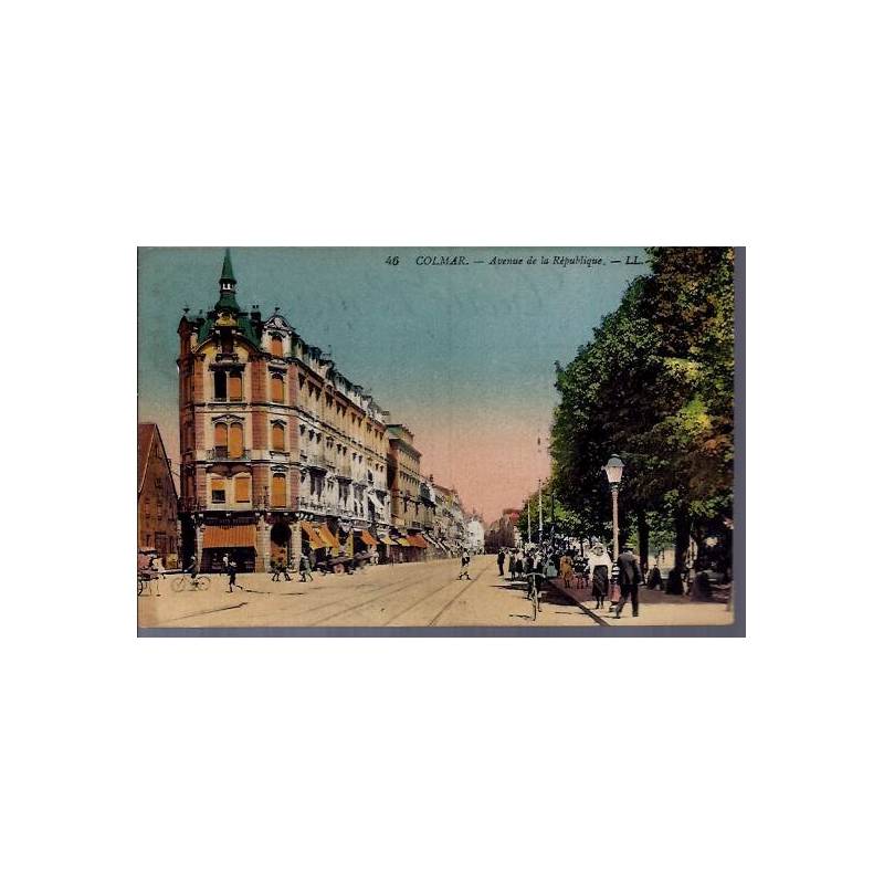 68 - Colmar - Avenue de la république - Voyagé - Dos divisé