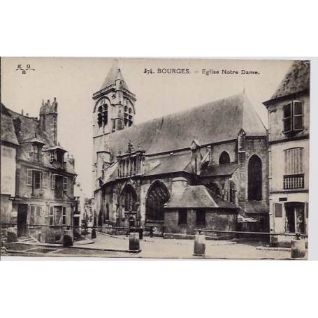 18 - Bourges - Eglise Notre Dame - Voyagé - Dos divisé