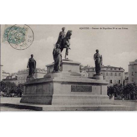 20 - Ajaccio - Statues de Napoléon Ier et ses frères - Voyagé - Dos non divisé