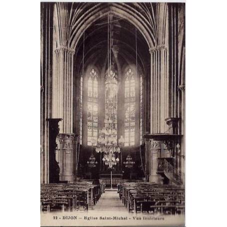 21 - Dijon - Eglise Saint-Michel - Vue intérieure - Non voyagé - Dos divisé