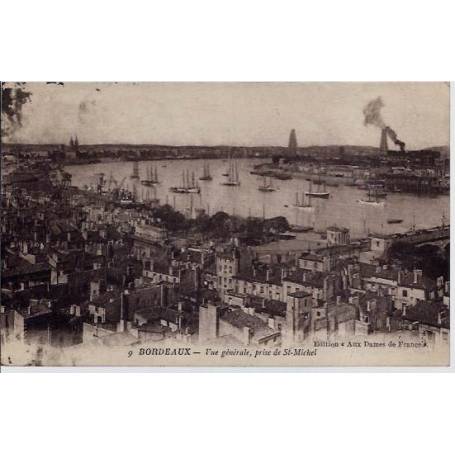 33 - Bordeaux - Vue générale - prise de Saint Michel - voyagé - Dos divisé