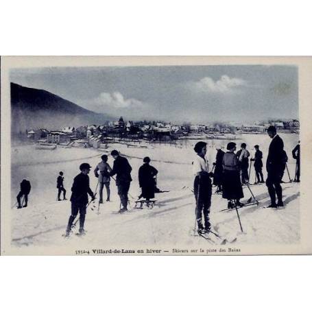 38 - Villard-de-lans - En hiver - Skieurs sur la piste des bains - Voyagé - Do