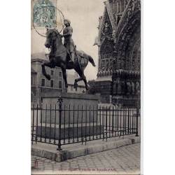 51 - Reims - Statue de Jeanne d'Arc - Voyagé - Dos non divisé