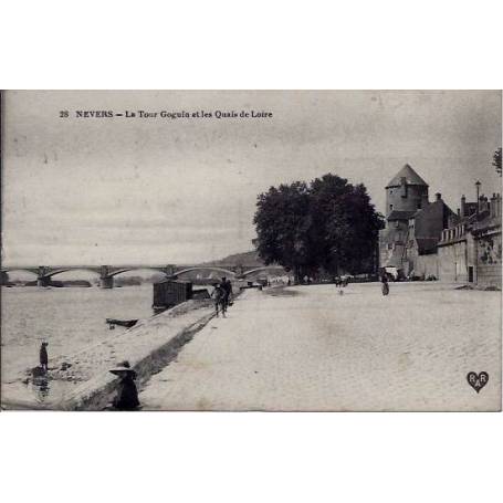 58 - Nevers - La tour Goguin et les quais de Loire - Voyagé - Dos divisé