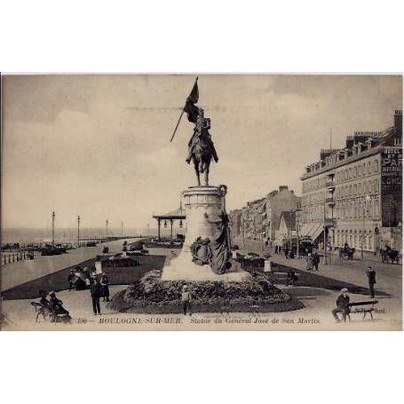 62 - Boulogne-sur-Mer - Statue du Général José de san Martin - Voyagé - Dos di