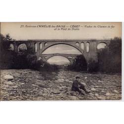 66 - Céret - Environ d'Amélie-les-Bains - Viaduc du chemin de fer et le pont d
