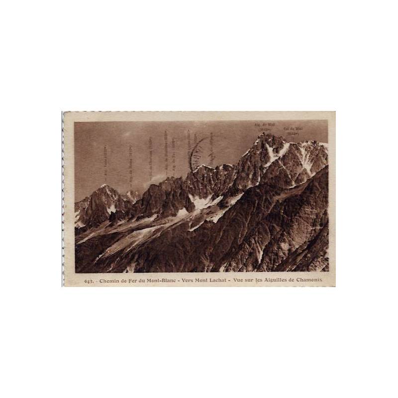 74 - Hautes-savoie - Chemin de fer du Mont-Blanc - Vue sur les aiguilles de Ch