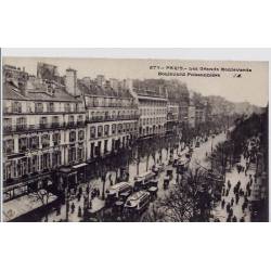 75 - Paris - Les grands boulevards - Boulevard Poissonnière - Voyagé - Dos div