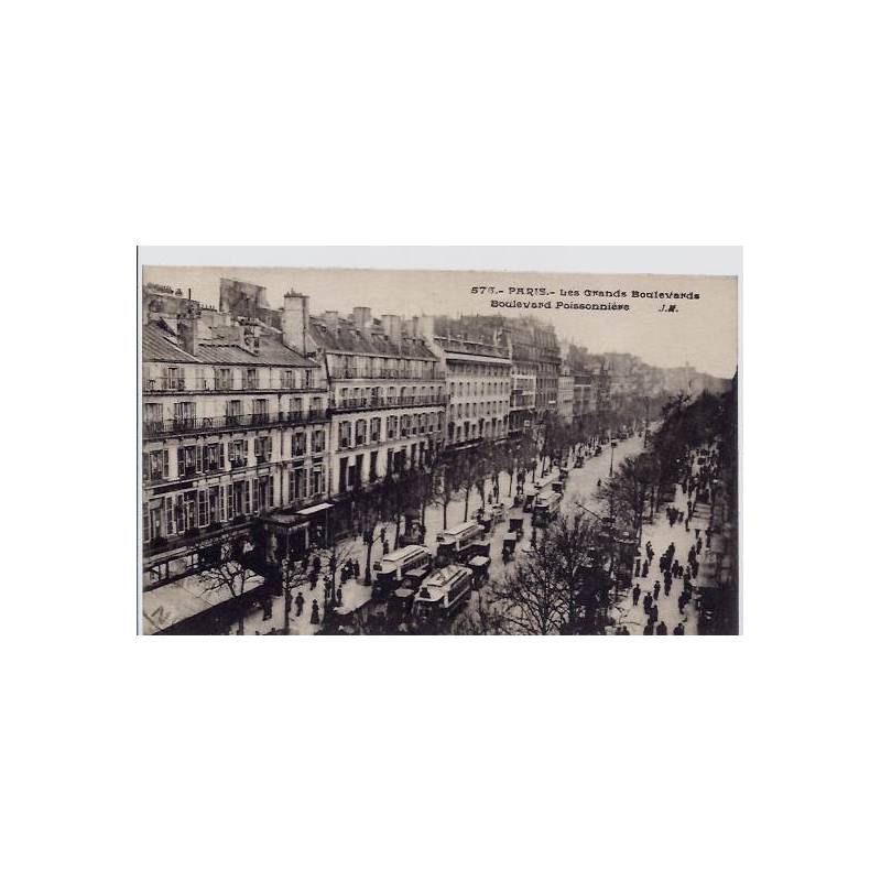 75 - Paris - Les grands boulevards - Boulevard Poissonnière - Voyagé - Dos div