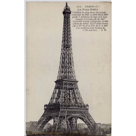 75 - Paris - La Tour Eiffel - Non voyagé - Dos divisé