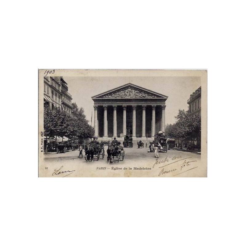 75 - Paris - Eglise de la Madeleine- Voyagé - Dos non divisé