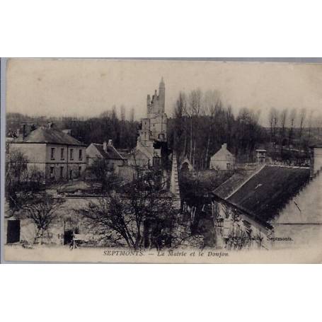 02 - Septmonts - La Mairie et le Donjon - Voyagé - Dos divisé...