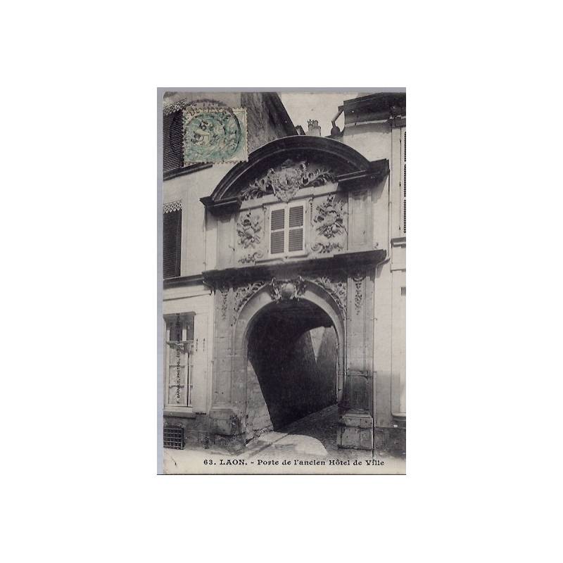 02 - Laon - Porte de l'ancien Hôtel de ville - Voyagé - Dos divisé...