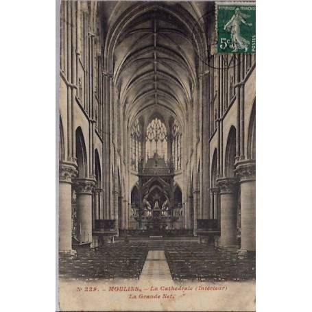 03 - Moulins - La cahtédrale (intérieur) - La grande nef. - Voyagé - Dos div...